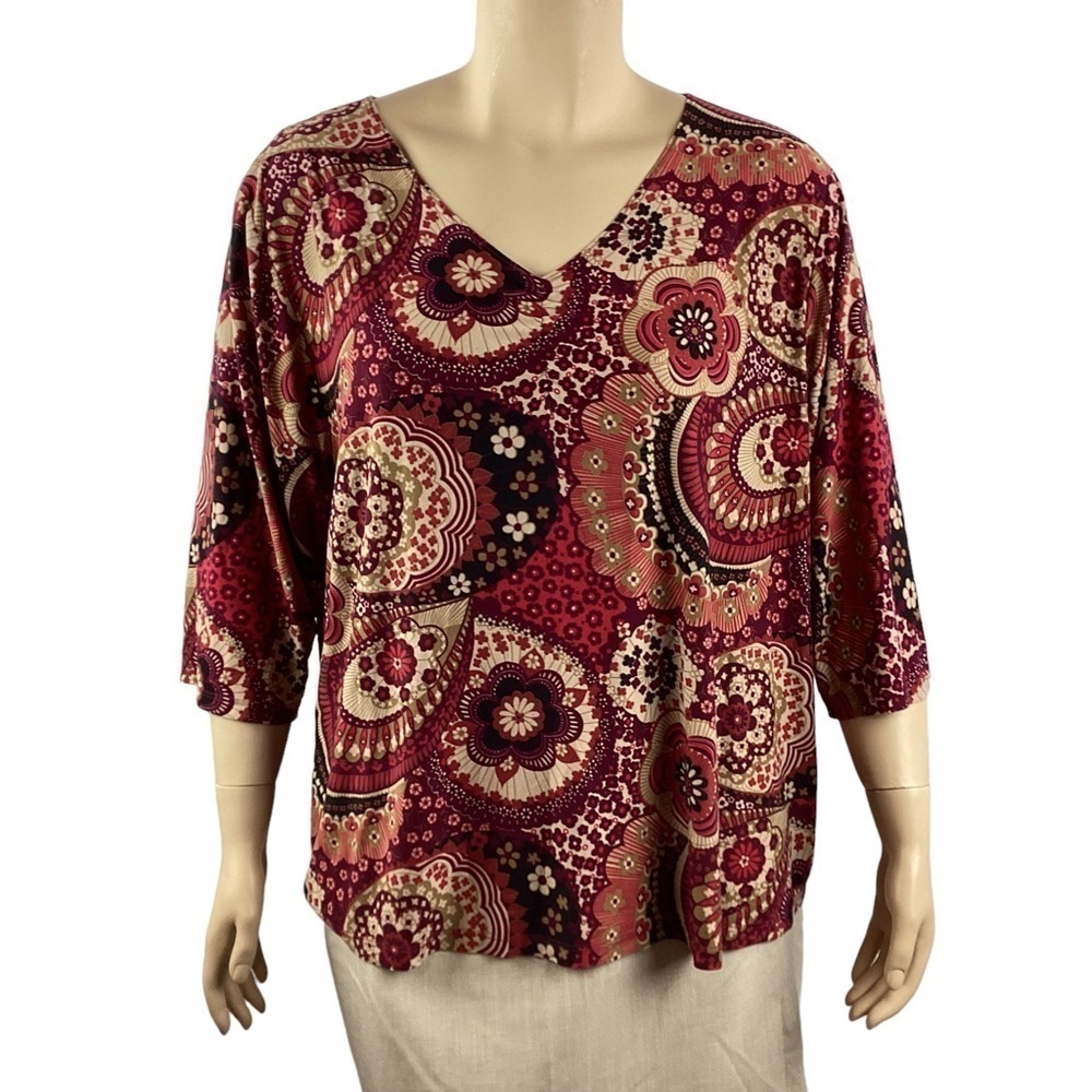 Lane Bryant Top Size 26/28 Multicolor Floral Print